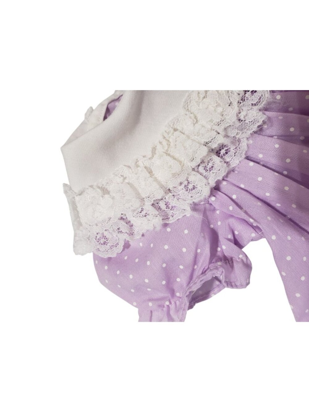Vintage Jo Lene Purple Polka Dot Lace Tiered Circle Dress Party Frilly NB 0-6 M - Picture 5 of 12